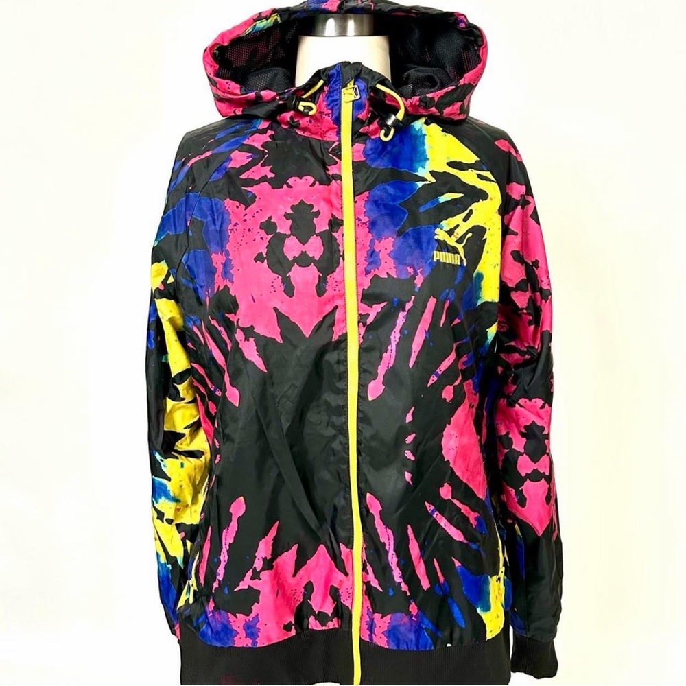 PUMA Colorful Splatter Hooded Windbreaker Jacket